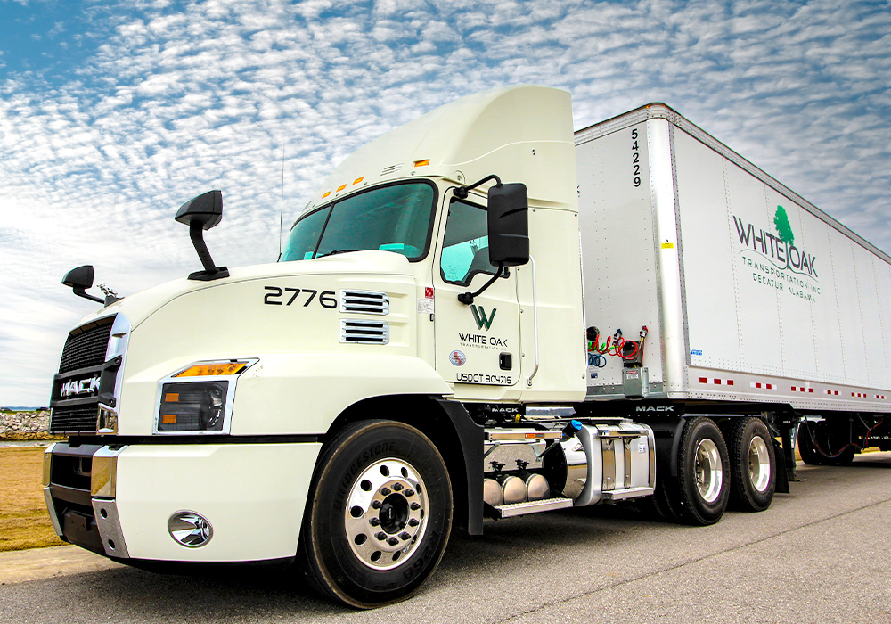 a truck is parked on the side of a road